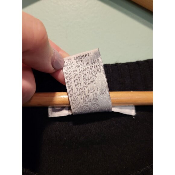 Vtg Black Ivory Floral Embroidered Rhinestone Cardigan Sweater Regencycore Sz M - Picture 8 of 9